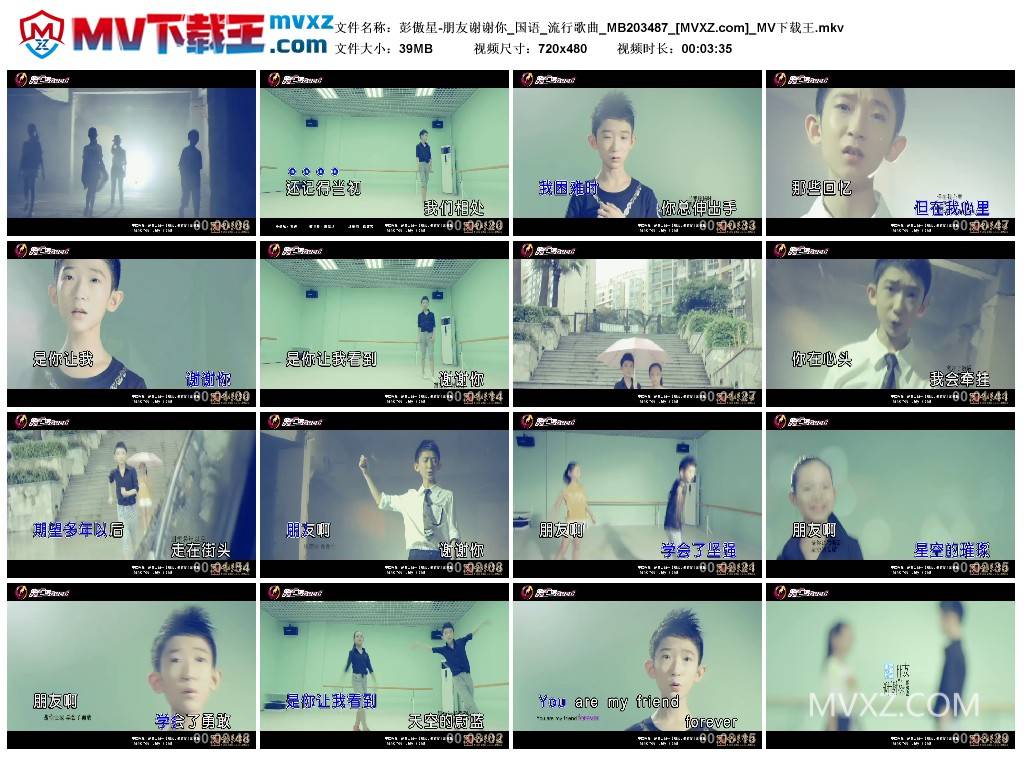 彭傲星-朋友谢谢你_国语_流行歌曲_MB203487